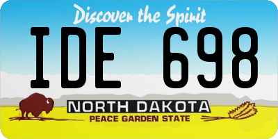 ND license plate IDE698