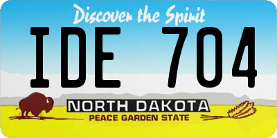 ND license plate IDE704