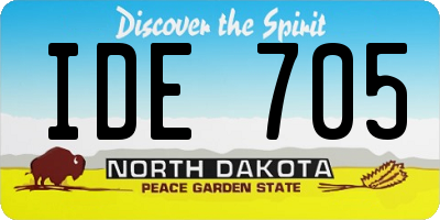 ND license plate IDE705