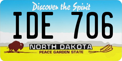 ND license plate IDE706