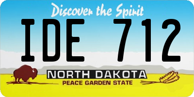 ND license plate IDE712