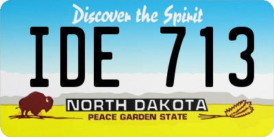 ND license plate IDE713