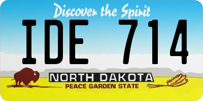 ND license plate IDE714