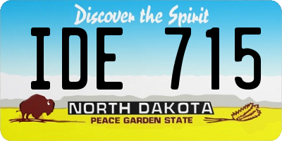 ND license plate IDE715