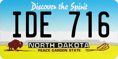 ND license plate IDE716