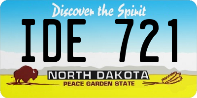 ND license plate IDE721