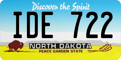 ND license plate IDE722