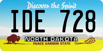 ND license plate IDE728