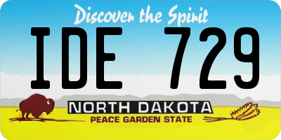 ND license plate IDE729