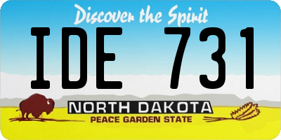 ND license plate IDE731