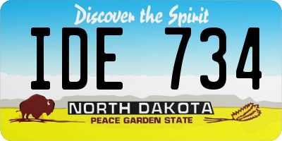 ND license plate IDE734