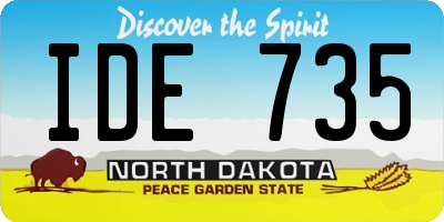 ND license plate IDE735