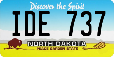 ND license plate IDE737