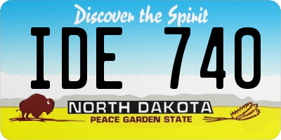 ND license plate IDE740