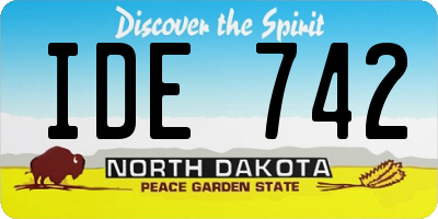 ND license plate IDE742