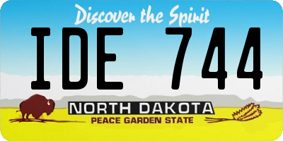 ND license plate IDE744