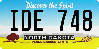 ND license plate IDE748