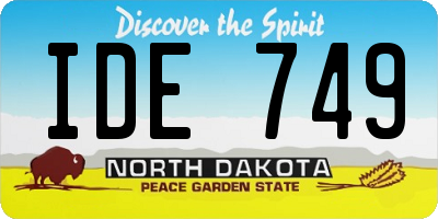 ND license plate IDE749