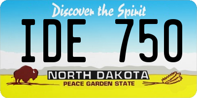 ND license plate IDE750