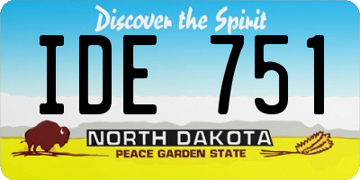 ND license plate IDE751