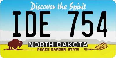 ND license plate IDE754