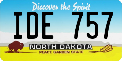 ND license plate IDE757