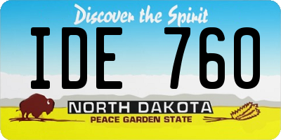 ND license plate IDE760