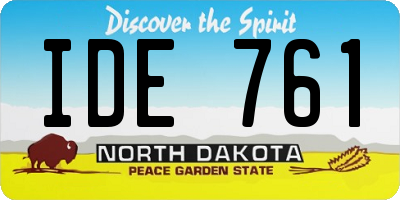 ND license plate IDE761