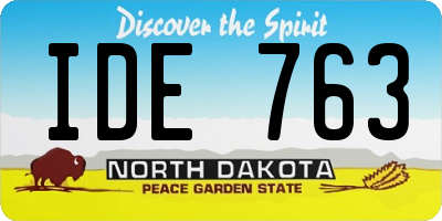ND license plate IDE763