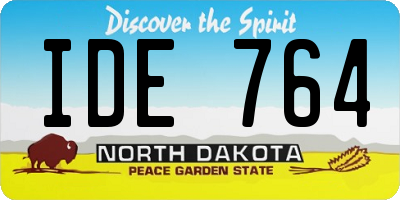 ND license plate IDE764