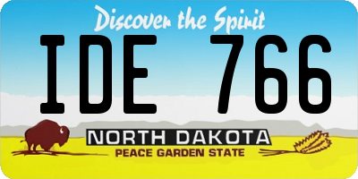 ND license plate IDE766