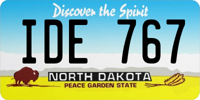 ND license plate IDE767