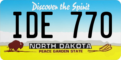 ND license plate IDE770