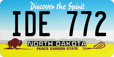 ND license plate IDE772