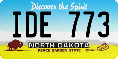 ND license plate IDE773