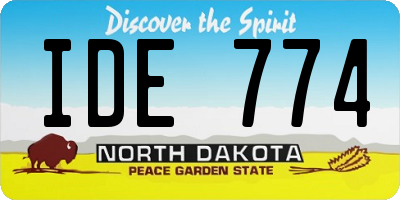 ND license plate IDE774