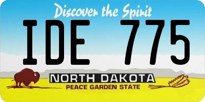 ND license plate IDE775