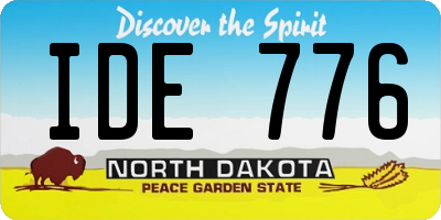 ND license plate IDE776