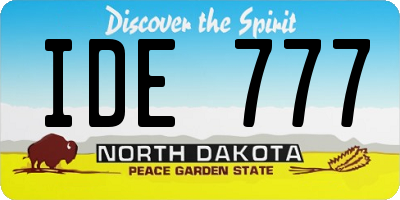ND license plate IDE777