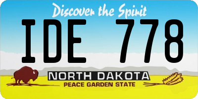 ND license plate IDE778