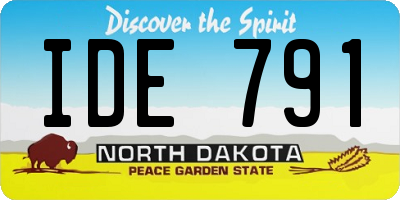 ND license plate IDE791