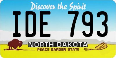 ND license plate IDE793