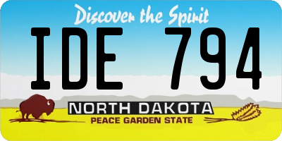 ND license plate IDE794
