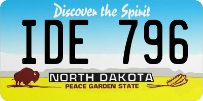 ND license plate IDE796