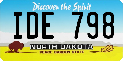 ND license plate IDE798