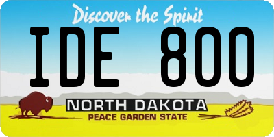 ND license plate IDE800