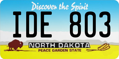 ND license plate IDE803