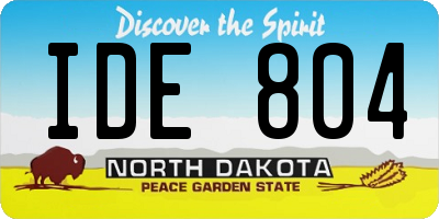 ND license plate IDE804