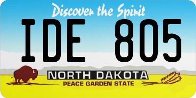 ND license plate IDE805