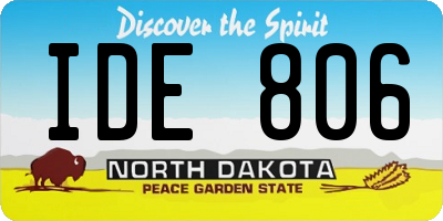 ND license plate IDE806